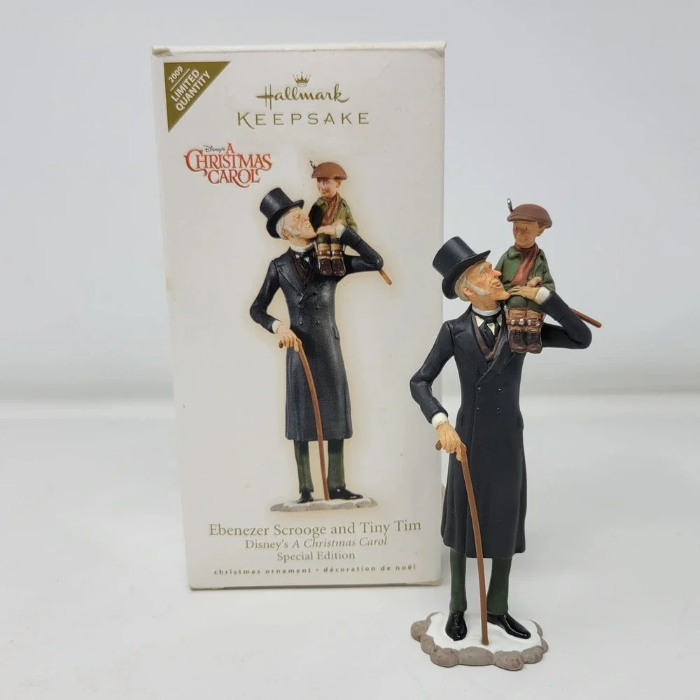 Hallmark Keepsake 2009 Disney A Christmas Carol Scrooge Tiny Tim‎ Ornament